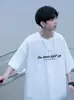 Camiseta de Manga Corta de Algodón Puro para Hombre, Nuevo Estilo Verano 2026, Marca Americana de Moda, Camiseta Holgada de Manga Larga de Peso Pesado para Niños