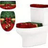 Decoración Navideña para Baño Set de 2 Piezas para Baño Transfronterizo: Cortina de Ducha, Alfombrilla de Baño, Funda para Inodoro, Juego de Baño a Prueba de Polvo