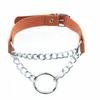 Moda Europea y Americana Transfronteriza Collar de Anillo de Cuero PU Cadena Punk Estilo Urbano Correa de Cuello con Anilla en O Joyería