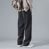 Calça de veludo cotelê da moda transfronteiriça para homens, calça de moletom reta forrada com fleece para outono e inverno, calça esportiva para outono e inverno, calça casual