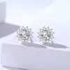 Pendientes de Girasol de Plata de Ley S925 Damila para Mujer Combinan con Todo Zirconia de Lujo Ligero Pendientes Flor Copo de Nieve Joyería