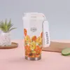 Serie de Tazas Térmicas de Lirio del Valle para Estudiantes Mujeres, Vasos Dobles de Aspecto Elegante para Beber, Tazas de Café, Vasos de Agua con Popote de Acero Inoxidable 316, Regalos
