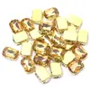 Tendência Aço Inoxidável Base Dourada Acrílico Quadrado Quatro Furos Garra Strass Costurado à Mão Strass Super Brilhante Joias DIY Pequenos Acessórios