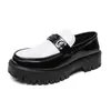 Zapatos de cuero para hombre transfronterizos para primavera, mocasines de punta ancha para hombre sin cordones con suela gruesa, mocasines casuales de moda estilo británico para hombre