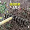 Rastrillo Espiral Antiguo de Acero al Manganeso, Soldado, Multifuncional para Uso Agrícola, con Mango de Madera, Rastrillo de Jardín, Tratado Térmicamente y Forjado a Mano