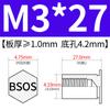 Yishenglong Pernos Remachables para Agujero Ciego de Acero Inoxidable Tuercas Remachables Placa de Presión Hexagonal Rosca Bsos-M3M4