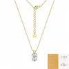 Collar de plata de ley S925 con moissanita ovalada, cadena clásica para la clavícula de cuatro garras, collar de plata de ley para mujer, venta al por mayor transfronteriza en stock