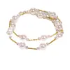 Pulsera de Perlas de Vidrio de Moda para Mujer Forma de Nudo de Bambú Varios Tamaños Pulsera con Cuentas de Perla Alto Aspecto Sentido de Diseño de Flor de Melocotón de la Suerte Joyería para la Mano