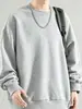 Moletom de gola redonda liso para outono e inverno, unissex, solto e versátil, estilo coreano casual, camiseta básica solta de comércio exterior