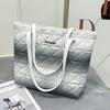 2024 Nova Bolsa Tote Bordada Geométrica Doce Estilo Ins Bolsa de Ombro Feminina Bolsa Grande Bolsa de Comércio Exterior