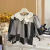 Nueva Camisa de Muñeca con Retazos Florales Estilo Coreano de Algodón Puro para Niñas Otoño Camisa Infantil Moda Casual Top Ropa Infantil Tendencia
