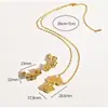 Conjunto de Collar y Pendientes Estilo Europeo y Americano, Geométrico Irregular Personalidad Plisado Nicho Cadena para Clavícula Colgante Joyería