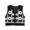 Moda Europea y Americana 2023 Nuevo Chaleco Calado de Jacquard de un Solo Botón para Mujer Chaleco de Ganchillo SS33-63753