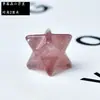 Cristal Natural Piedra en Bruto Adorno Merkaba Estrella de Seis Puntas Tridimensional Flor de la Vida Colgante Decoración de Estrella Octagonal