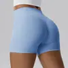 Shorts de Yoga Europeu e Americano Bumbum de Pêssego Amigo da Pele Linha Invisível de Levantar o Bumbum Dupla Face Calças Três Quartos Esportivas para Corrida 62428