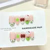 Uñas Vestibles con Estampado de Leopardo de Frutas y Verduras al por Mayor Lindas Hechas a Mano Pintadas a Mano Ojo de Gato Estilo Corto Uñas Ins Artísticas Pegatinas de Uñas Dulces y Lindas