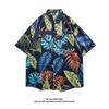 Camisa Havaiana Vintage Estilo Hong Kong Estampa Floral Completa Manga Curta vintage para Homens e Mulheres Camisa de Praia Yuppie Tailandês Casal