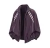 Chaqueta estilo americano marrón con cuello alto para hombre, nueva marca de moda 2026, chaqueta de béisbol stylish y cool de corte limpio