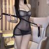 Canny Cat Nueva Lencería Sexy Lencería Sexy Transparente Malla Brillante para Discoteca Falda de Cadera Mujer X90