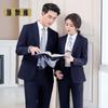 Traje de negocios suave microelástico de un botón para hombre y mujer, traje de traje, traje para personal gubernamental, bienes raíces, banco, traje formal