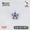 Brincos de flor de 5 pétalas com 6 diamantes, super brilhantes, de liga de titânio ASTMF-136, brincos de zircônia com rosca interna de titânio G23, joia, adorno de cabeça