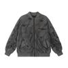 Chaqueta de béisbol vieja y sucia estilo punk de marca de moda para hombre, diseño holgado, primavera y otoño.