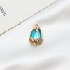 Accesorios de bricolaje: tulipán, borde de cobre, gota de agua, microconjunto de circonita, cristal, chapado en oro, pendientes, collar, colgante, material del colgante.