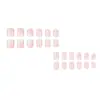 Nuevo Modelo de Comercio Exterior Juego de Arte para Uñas de 24 Piezas, Uñas Postizas Simples Degradado Rosa Nude, Uñas Postizas Cuadradas Cortas al por Mayor