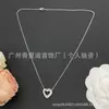 Familia K Nuevo Estilo Auténtico con Etiqueta Collar de Tres Anillos con Forma de Corazón Completo Diamante Cadena para Clavícula Corazón Hueco Fabricante Europeo y Americano Venta al por Mayor