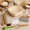 Kit de Panificação com Fermento Natural Cesta de Fermentação de Rattan com Batedor de Massa