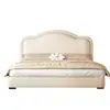 Estilo creme cama de princesa cama moderna minimalista nuvem pequeno apartamento menina cama infantil armazenamento cama de couro quarto principal cama de casal