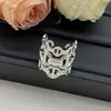 2025 Aijia Nueva Moda Retro Anillo de Tres Capas Hueco con Forma de Sol Ajustable Versátil Personalidad Anillo Elegante Venta al por Mayor