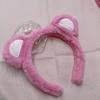 Diadema de felpa rosa linda para niña, anti-cabello húmedo, temperamento simple, banda para el cabello fresca y dulce, diadema creativa, tocado