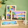 Marco de Fotos de Pintura en Arcilla Marco de Pintura en Arcilla Niños de Jardín de Infancia Niños Creativo Hecho a Mano Material DIY Marco de Color Madera Arcilla