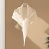 Xale Triangular Quente de Inverno Versátil Estilo Coreano Moda Retrô Franjas Vazado Caxemira Tricô Feminino