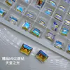Diamante de Cristal Rectangular de Ángulo Recto con Base Puntiaguda Transparente Hielo Brillante Dulce de Roca Diamante para Uñas Decoración de Uñas de Lujo Ligero K9 de Alta Calidad