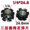 Tuerca Sunflower Imperial 1/4 Tubo Redondo de Tres Capas, Tuerca para Estante, Conector de Tubo Interior, Tuerca para Muebles