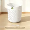 Cubo de Basura Hueco, Gran Capacidad, Diseño Clásico para Uso Doméstico, Sin Tapa, PP Engrosado, Adecuado para Dormitorio y Sala de Estar, Cubo de Basura de Plástico Sin Aro de Presión
