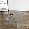 Caja de Almacenamiento Cuadrada Transparente Acrílica Personalizada Caja de Almacenamiento de Escritorio para Cosméticos, Joyería, Colección de Juguetes con Cerradura