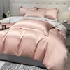 Conjunto de Colcha de Verão Quatro Peças em Tencel Classe A Lençol de Casal 2m Capa de Colcha Luxuosa Sedosa Roupa de Cama para Casa