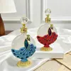 12-30ml Exquisita Artesanía de Esmalte de Pavo Real Retro Aplicador de Varilla de Vidrio Gotero Botella Dispensadora de Perfume Aceite Esencial