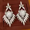 Pendientes de Gota de Agua con Diamantes Incrustados de Aguja de Plata Estilo Europeo Individual Moda Nicho Pendientes Exagerados Lujo Ligero Sensación de Gama Alta Adornos para Orejas Venta al por Mayor