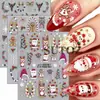 Adesivos 5D 3D para Nail Art de Natal Papai Noel Rena Homem de Gengibre Azevinho Floco de Neve Bengala Doce Decalques de Unha em Relevo