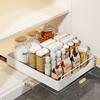 Estante de Almacenamiento Interior para Gabinete de Cocina Estante Inferior para Fregadero Estante de Almacenamiento para Utensilios de Cocina Vajilla Tazón Taza Acero Inoxidable Cesta Deslizante Estante de Almacenamiento para Condimentos