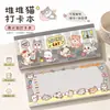 Planejador semanal de gatinho fofo de desenho animado, notas adesivas destacáveis, não adesivo, material escolar para estudantes, caderno de check-in diário