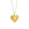 Acero de Titanio Sin Desvanecimiento Simple Collar de Alta Gama para Mujer Moda Lujo Accesible Acero Inoxidable Grabado Corazón de Melocotón Caja Marco de Fotos Collar