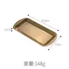 Venta Directa de Fábrica Plato Rectangular Retro de Acero Inoxidable para Restaurante de Barbacoa, Plato Dorado con Estilo Industrial Vintage para Barbacoa