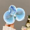 Horquilla de flor artificial de textura de orquídea phalaenopsis francesa suave retro flor tridimensional pinza lateral adorno para la cabeza de alta calidad
