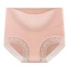 Ropa interior de encaje de algodón puro de cintura alta para mujer, talla grande, que cubre la cadera, respetuosa con la piel, cómoda, transpirable, calzoncillos bóxer inferiores antibacterianos de ácido poliláctico
