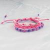 Pulseira de Contas Coloridas para Adolescentes Mais Vendida Transfronteiriça Amazon Mais Vendida Pulseira Impermeável Tecida com Cera Conjunto de Três Peças Atacado